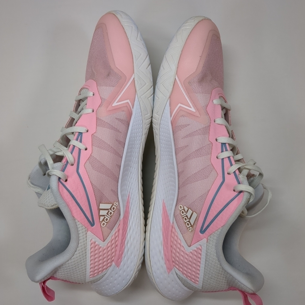 Adidas women's defiant speed, pink/ white shoes, size 10 - Picture 6 of 12
